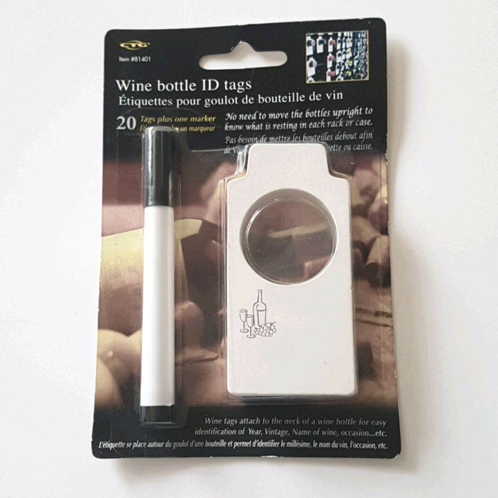 21 pcs Wine Bottle ID Tags with Marker
